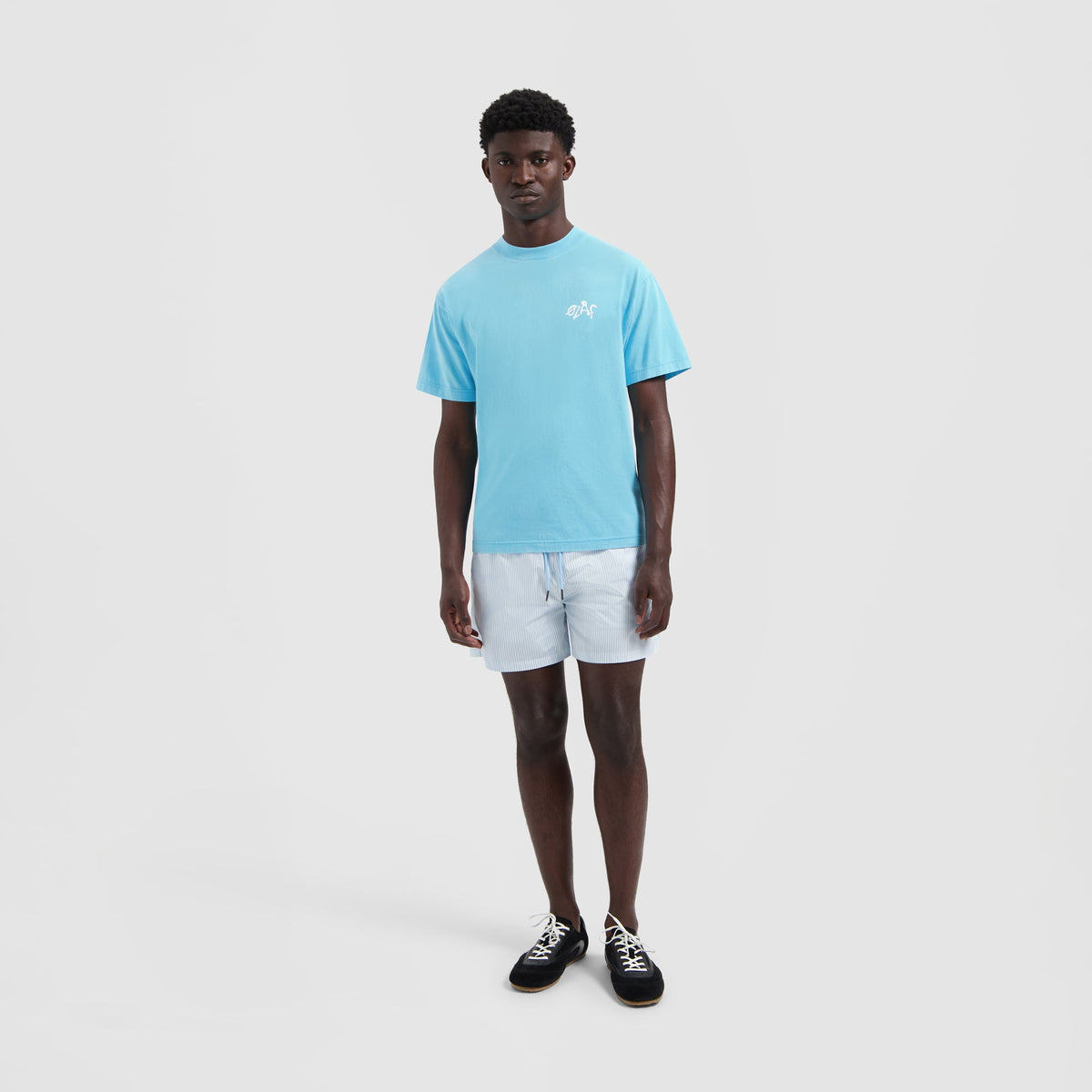 STRIPE SUN AOP SHORTS | SURF BLUE