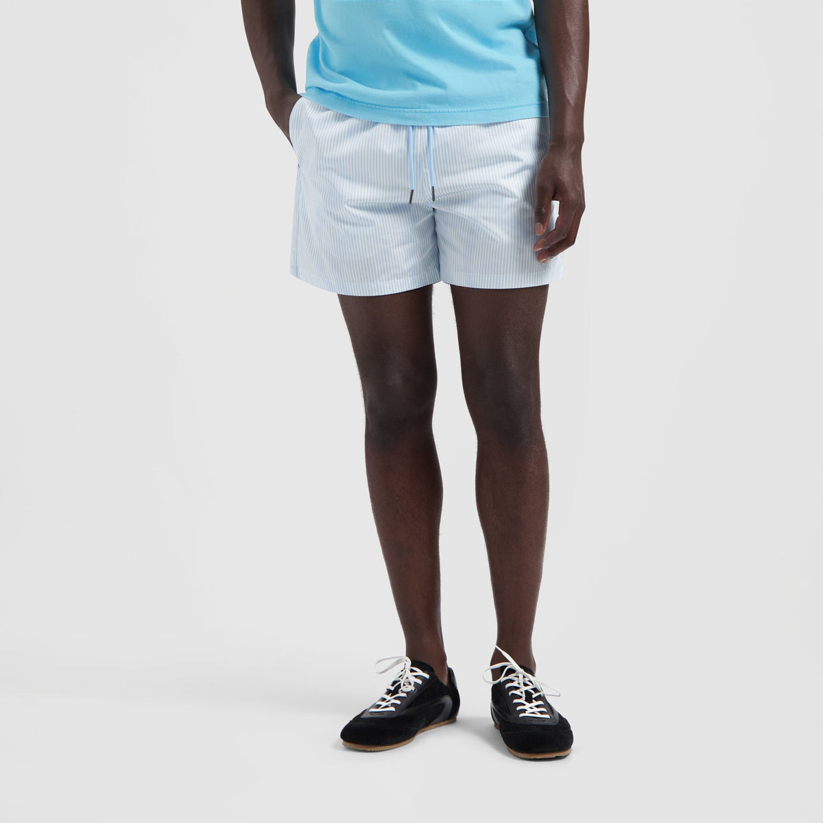 STRIPE SUN AOP SHORTS | SURF BLUE