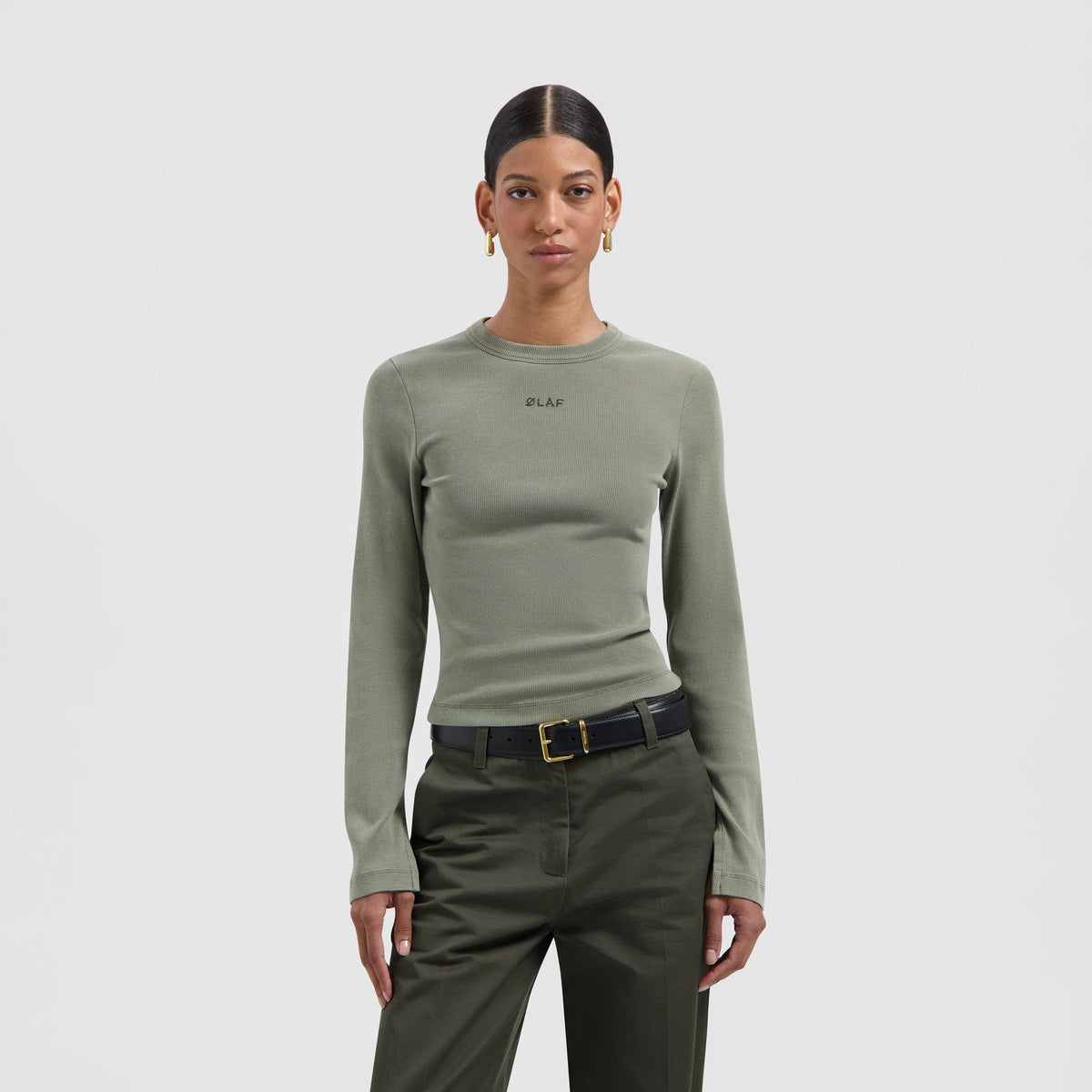 ESSENTIAL WASHED LS TEE | SMOKEY OLIVE