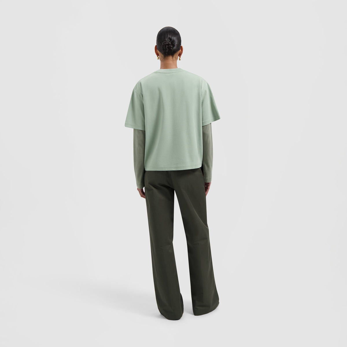 RETRO LOGO BOXY TEE | GREEN MILIEU