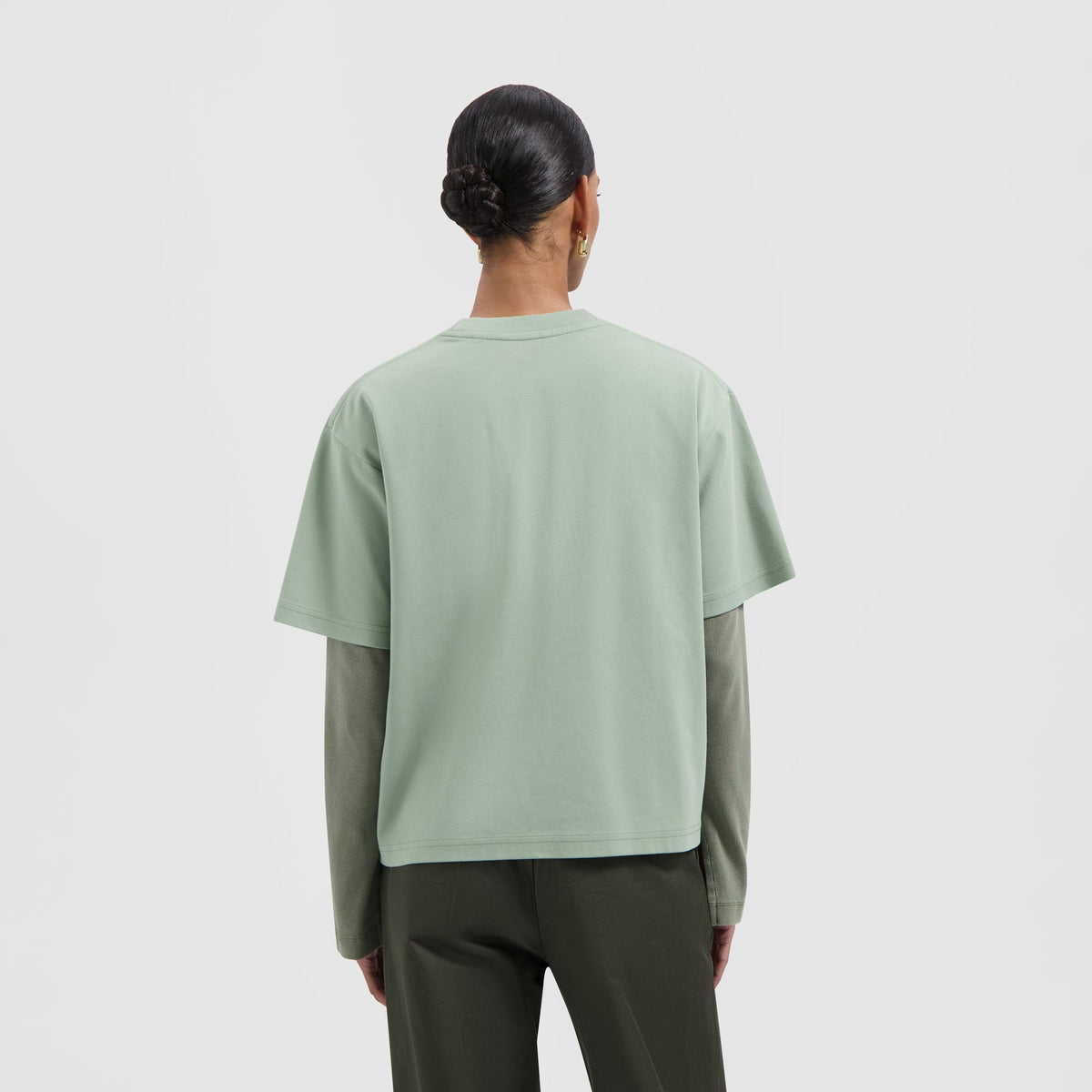 RETRO LOGO BOXY TEE | GREEN MILIEU