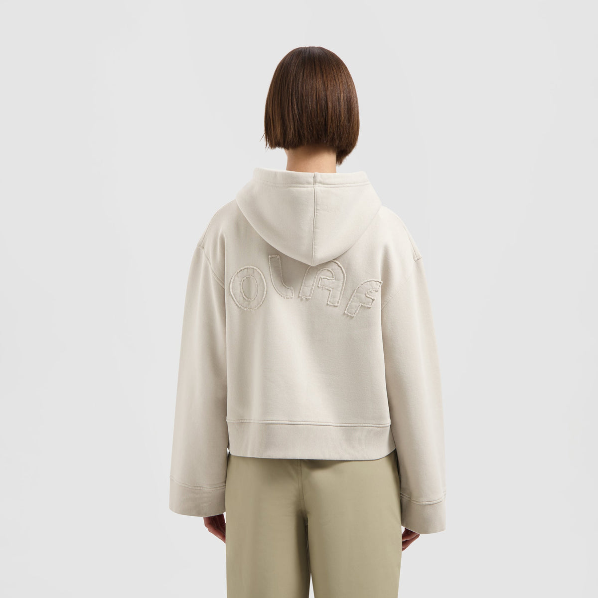 RETRO APPLIQUE HOODIE | CEMENT