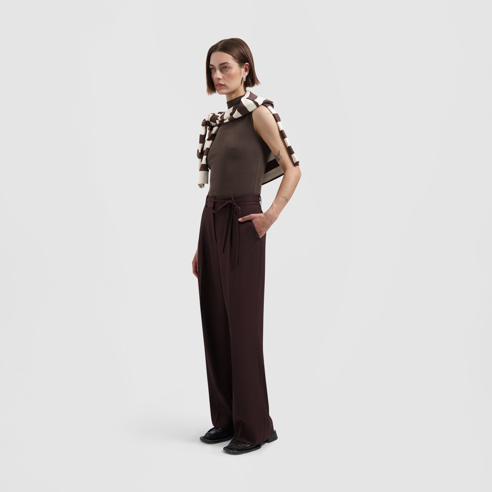 Signature Logo Mock Neck Top