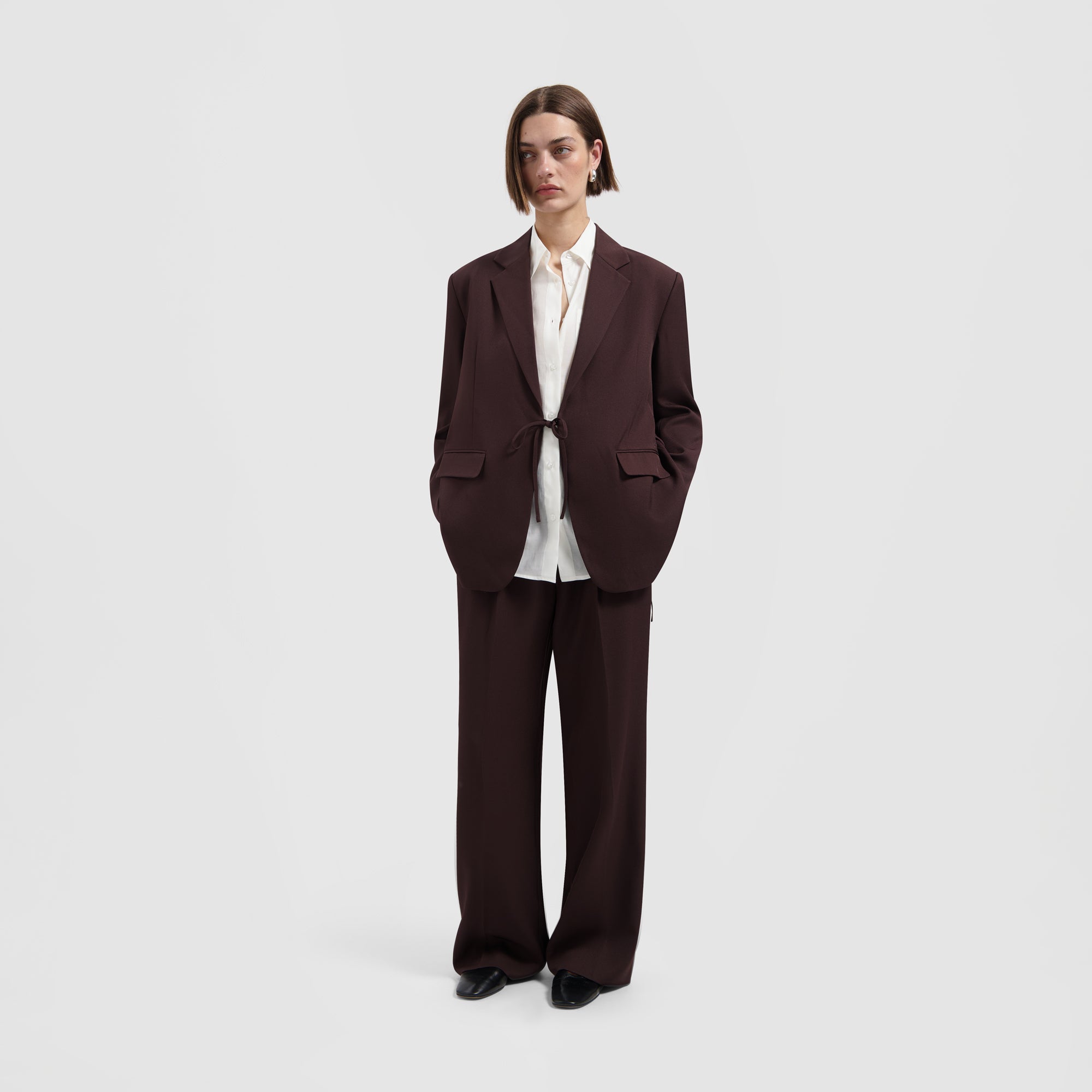 Tie Detail Tailored Blazer