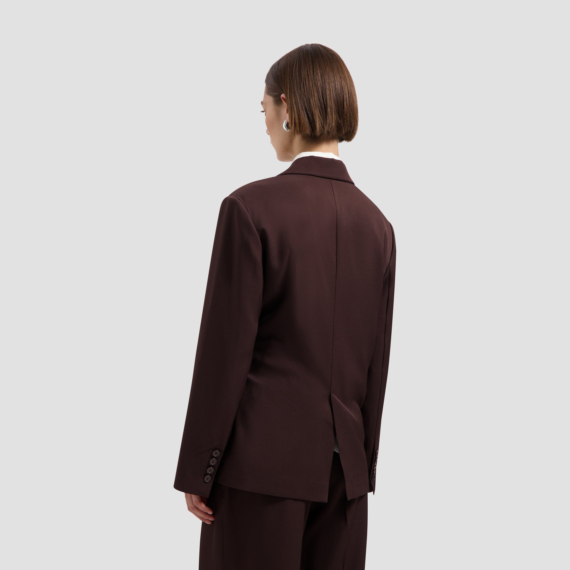 Tie Detail Tailored Blazer - Hot Fudge