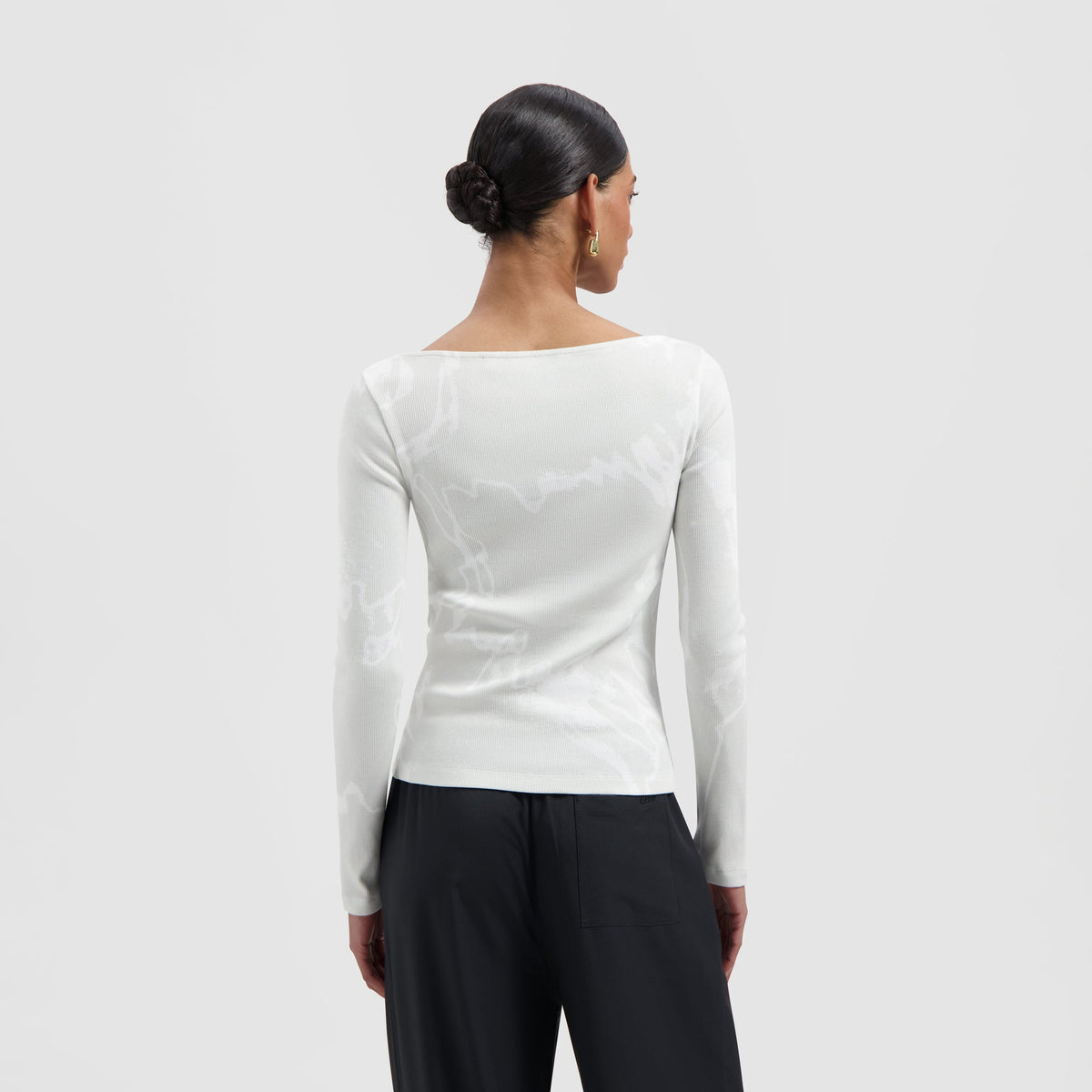 AOP BOAT NECK TOP | CEMENT