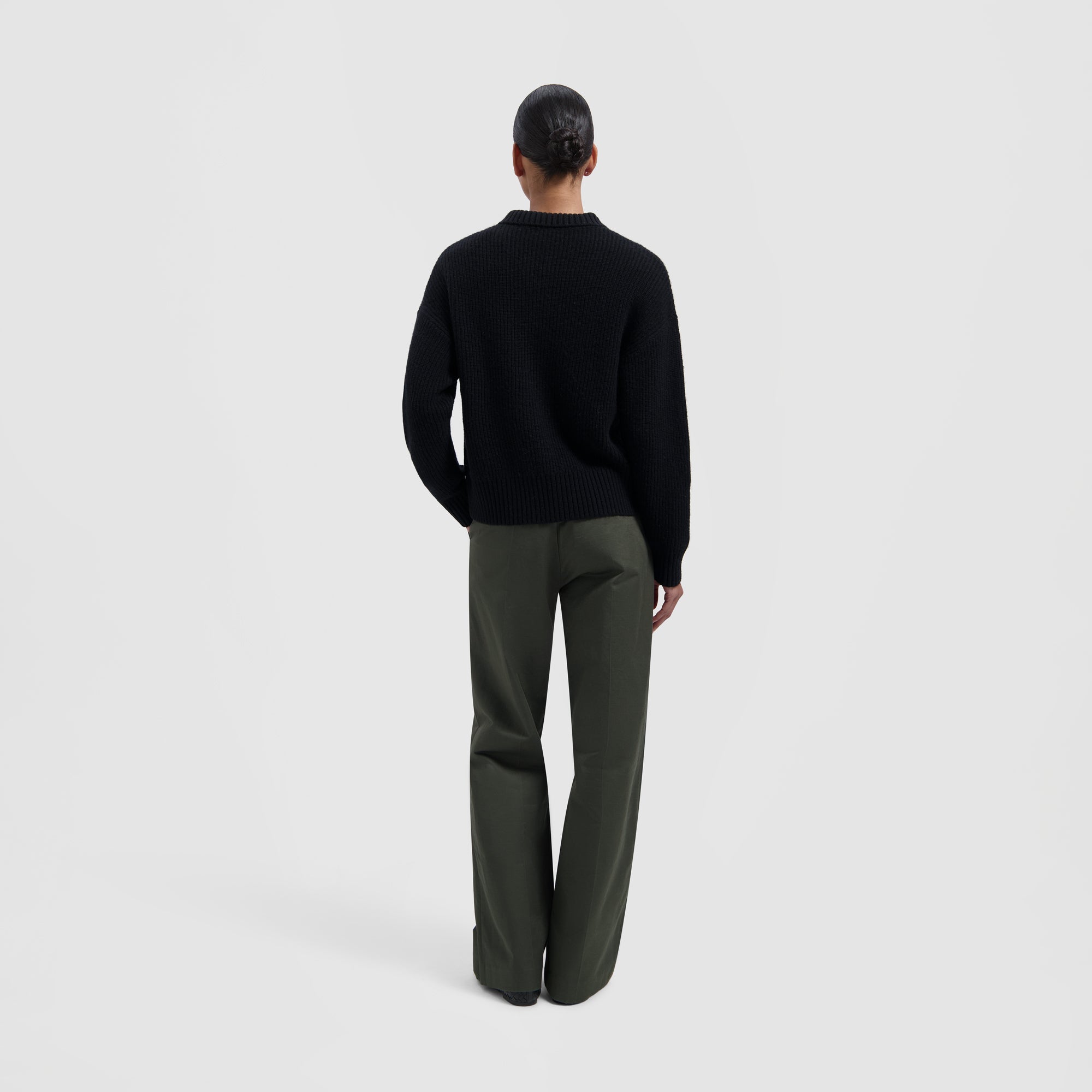 Knitted Zip Cardigan - Black