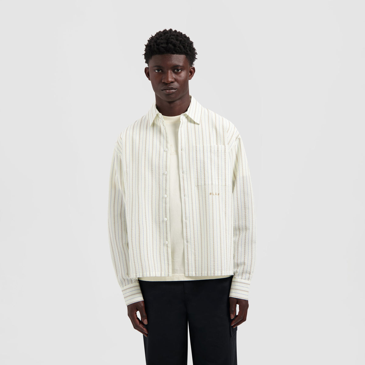 STRIPED BOXY SHIRT | OFF WHITE