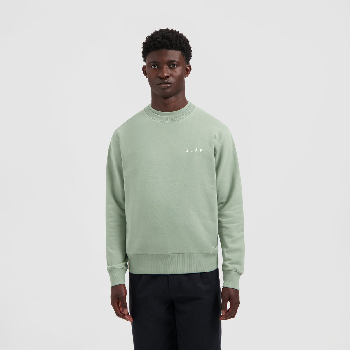 LINED FACE CREWNECK | GREEN MILIEU