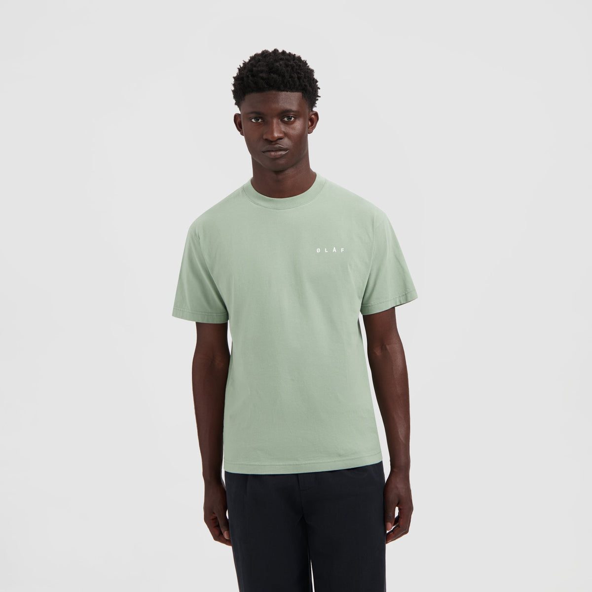 LINED FACE TEE | GREEN MILIEU