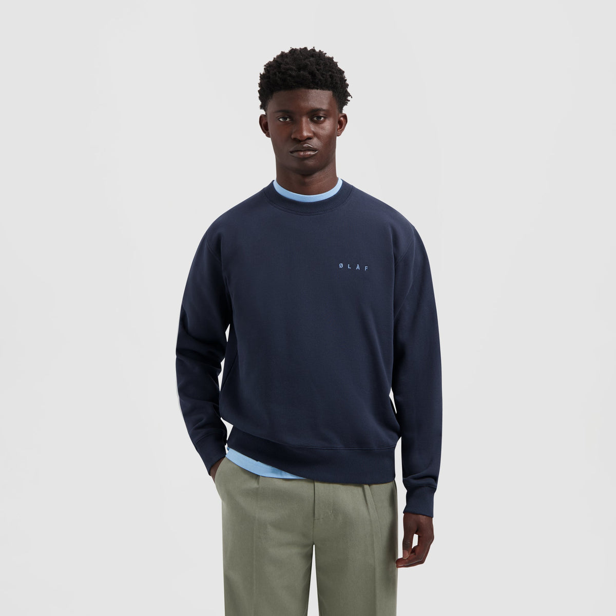 LINED FACE CREWNECK | NAVY
