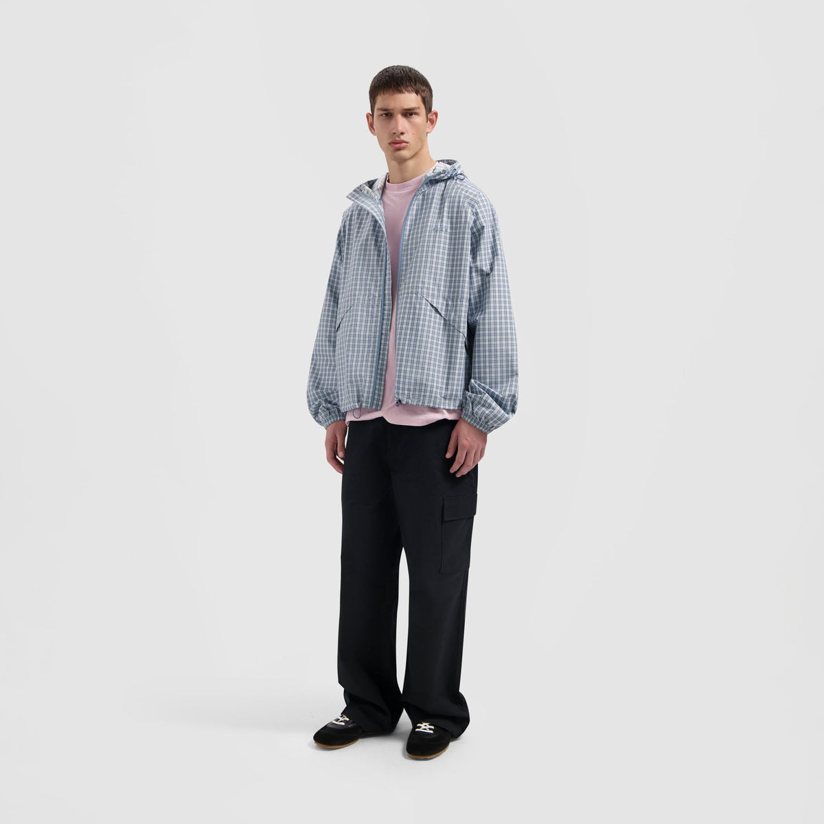 CHECKED WINDBREAKER | BLUE