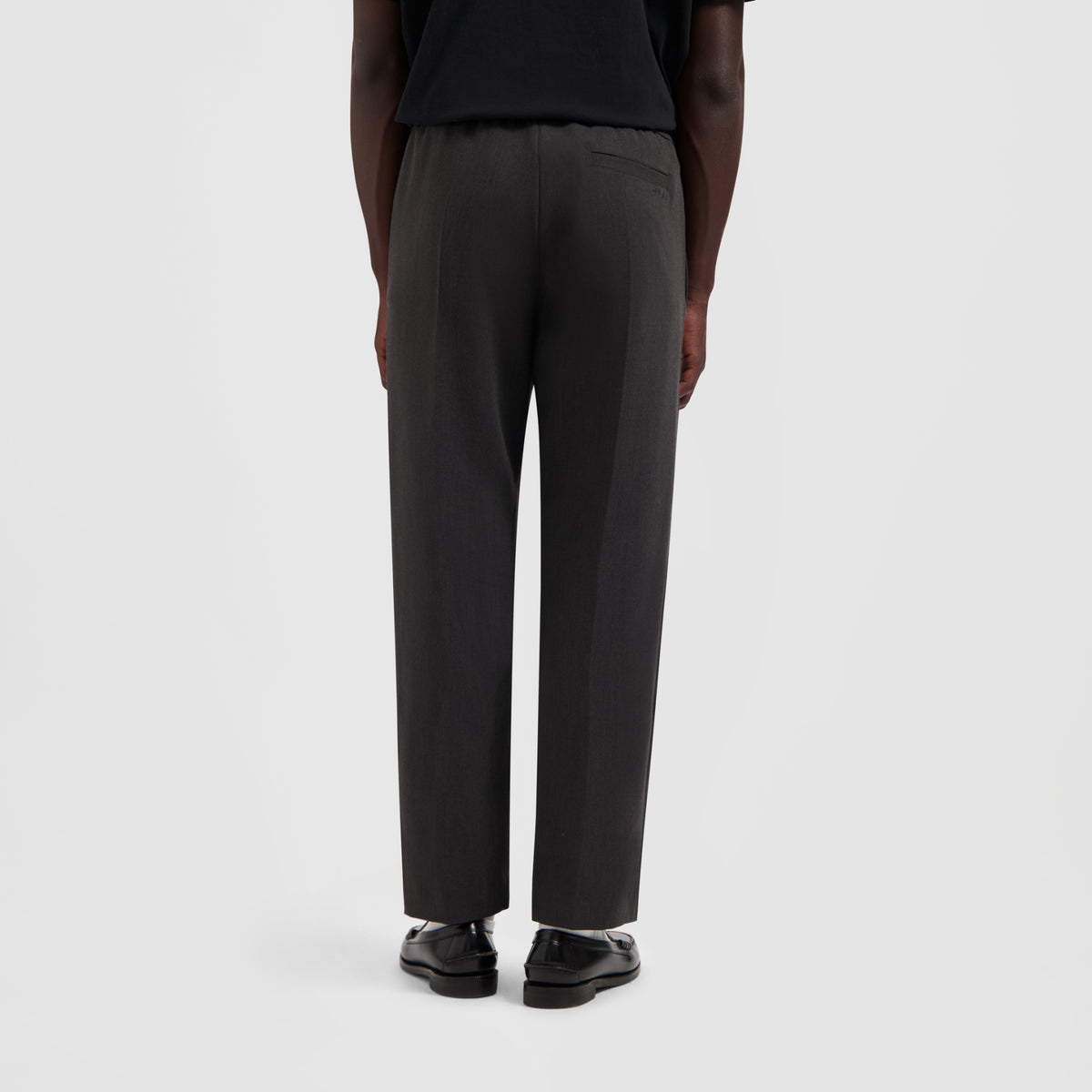 TAILORED SLIM ELASTICATED PANTS | BLACK