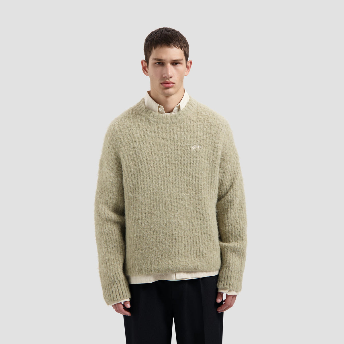 HAIRY KNITTED CREWNECK | HEMP