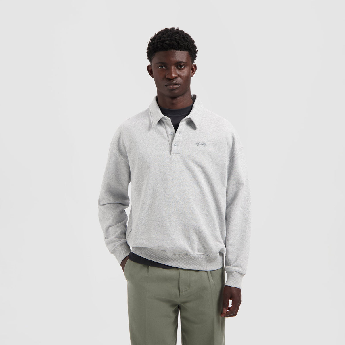 SIGNATURE OVERSIZED POLO | HEATHER GREY