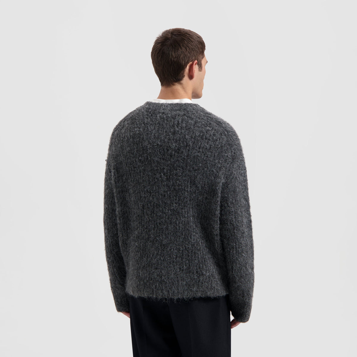 HAIRY KNITTED CREWNECK | CHARCOAL
