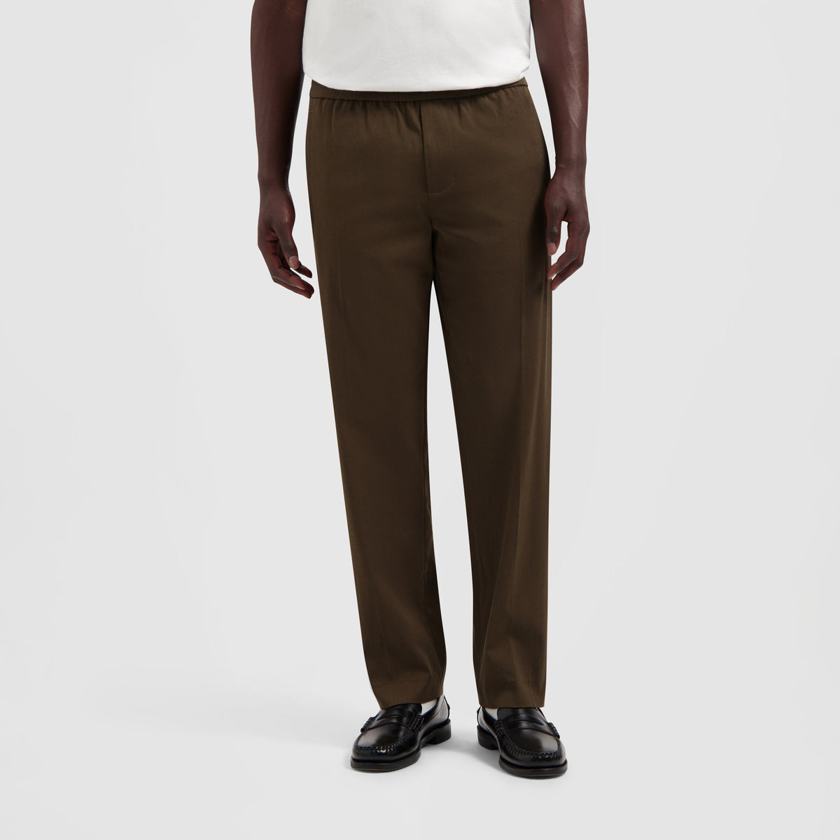 SLIM ELASTICATED PANTS | HOT FUDGE