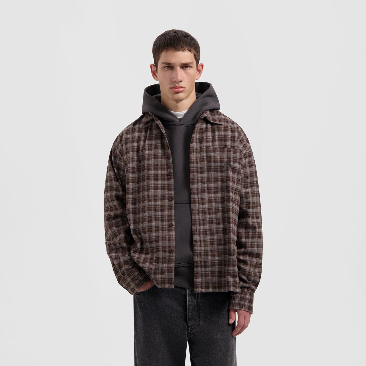 PLAID BOXY SHIRT | HOT FUDGE