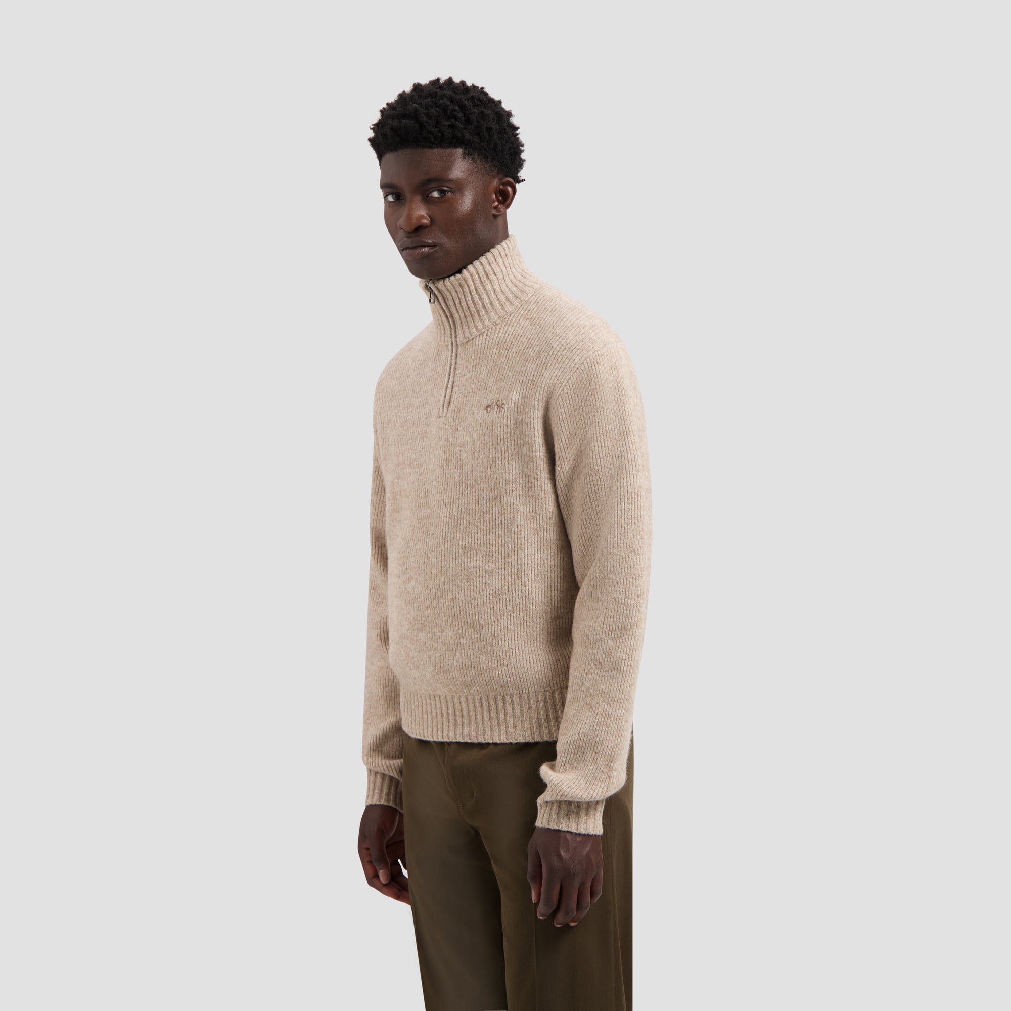 ØLÅF SIGNATURE KNITTED ZIP MOCK - HEMP – OLAF ØLÅF SIGNATURE KNITTED ZIP MOCK - HEMP – OLAF