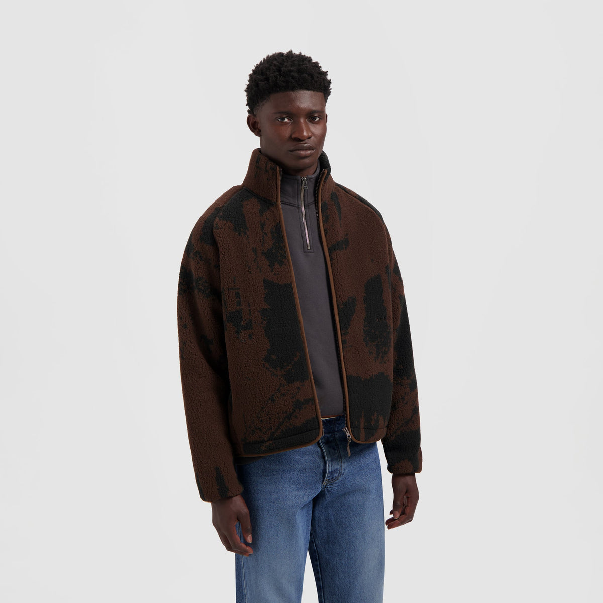 FLEECE JACKET | HOT FUDGE / BLACK