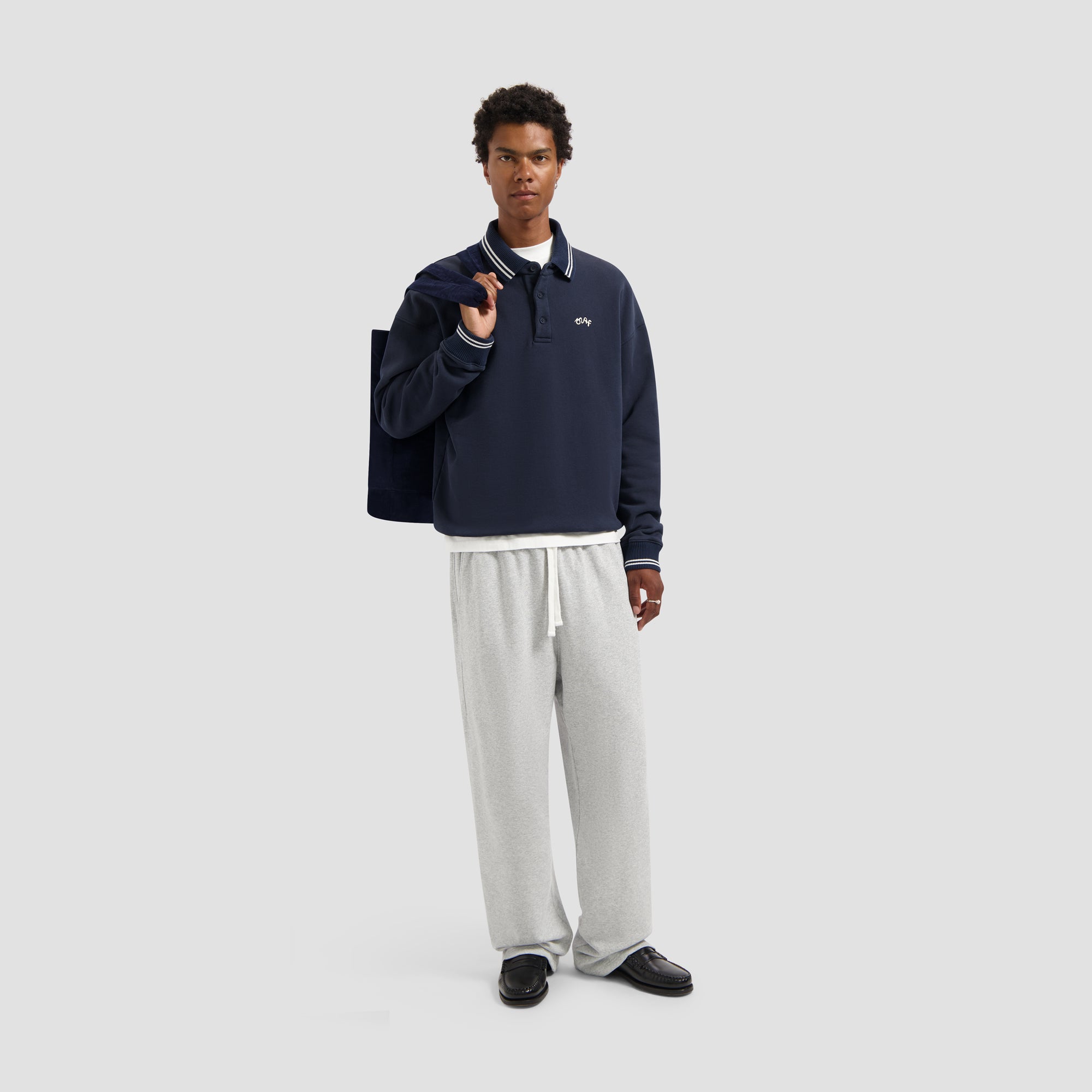 Tipping Detail Oversized Polo - Navy