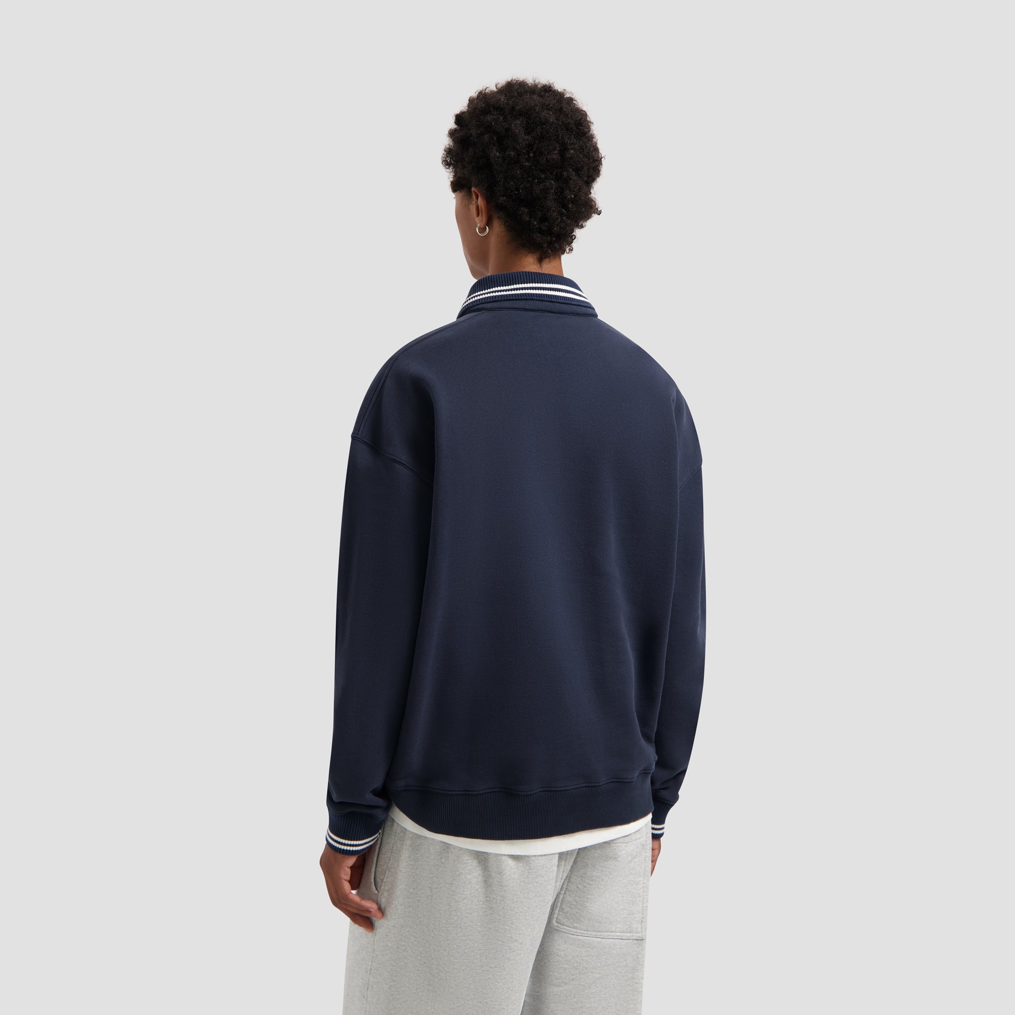 Tipping Detail Oversized Polo - Navy