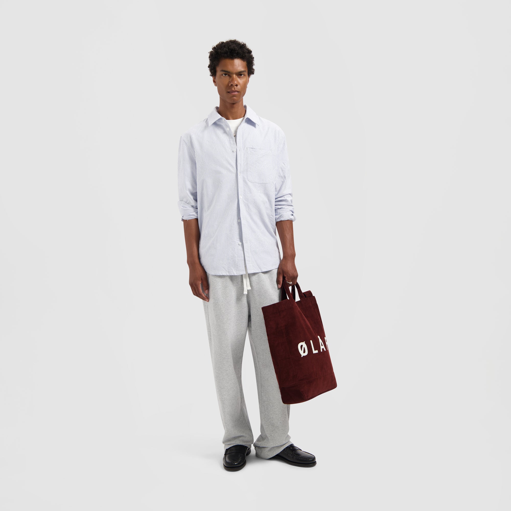 Monogram Embro Oxford Shirt - Blue Stripe