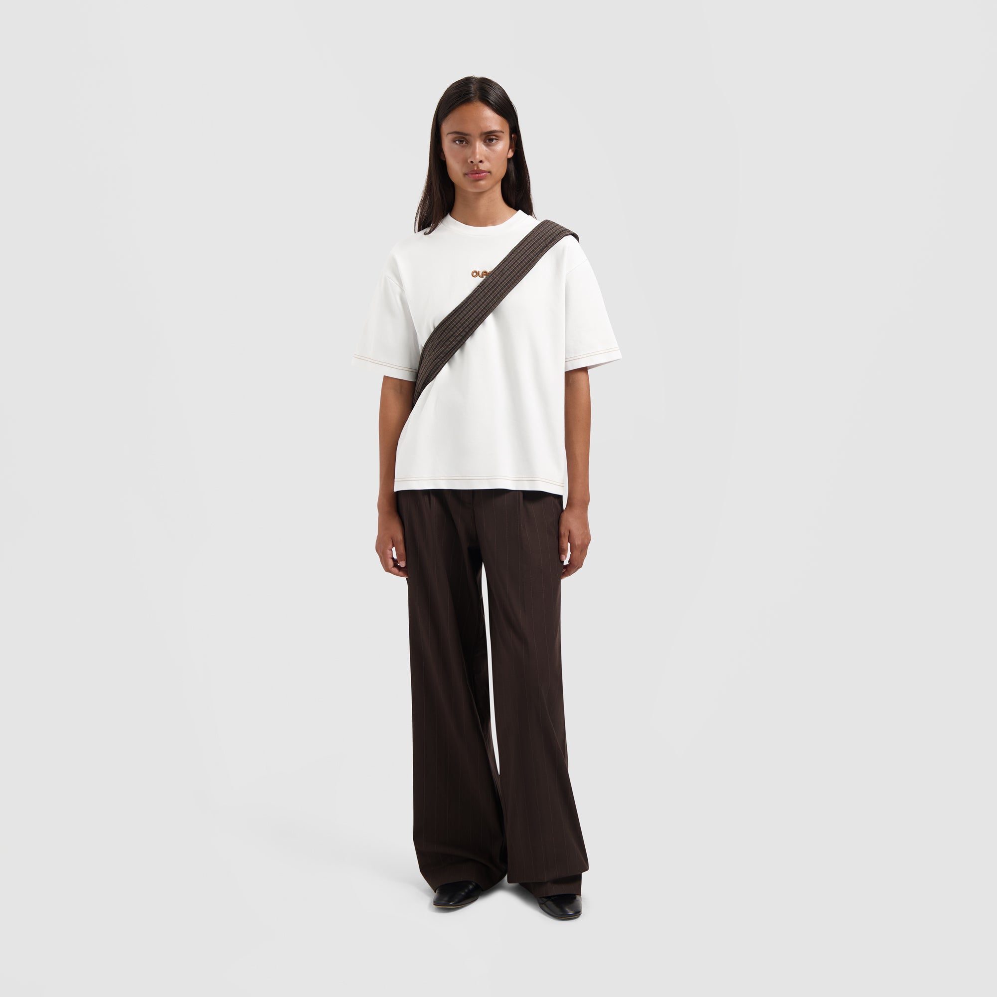 Contrast Retro Logo Boxy Tee - Optical White