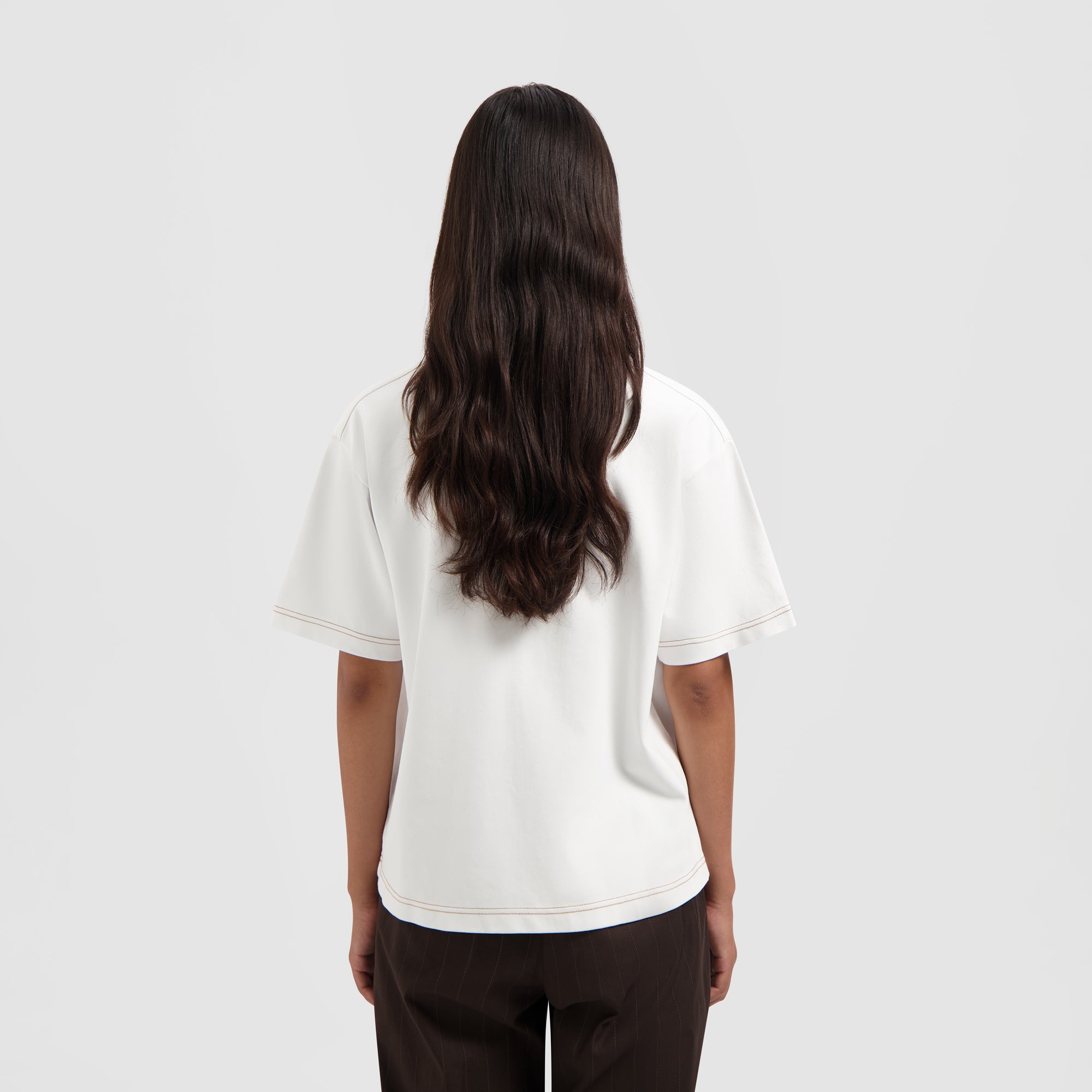 Contrast Retro Logo Boxy Tee - Optical White