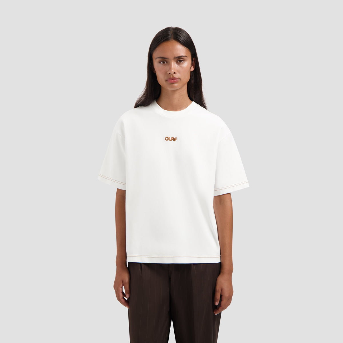CONTRAST RETRO LOGO BOXY TEE | OPTICAL WHITE