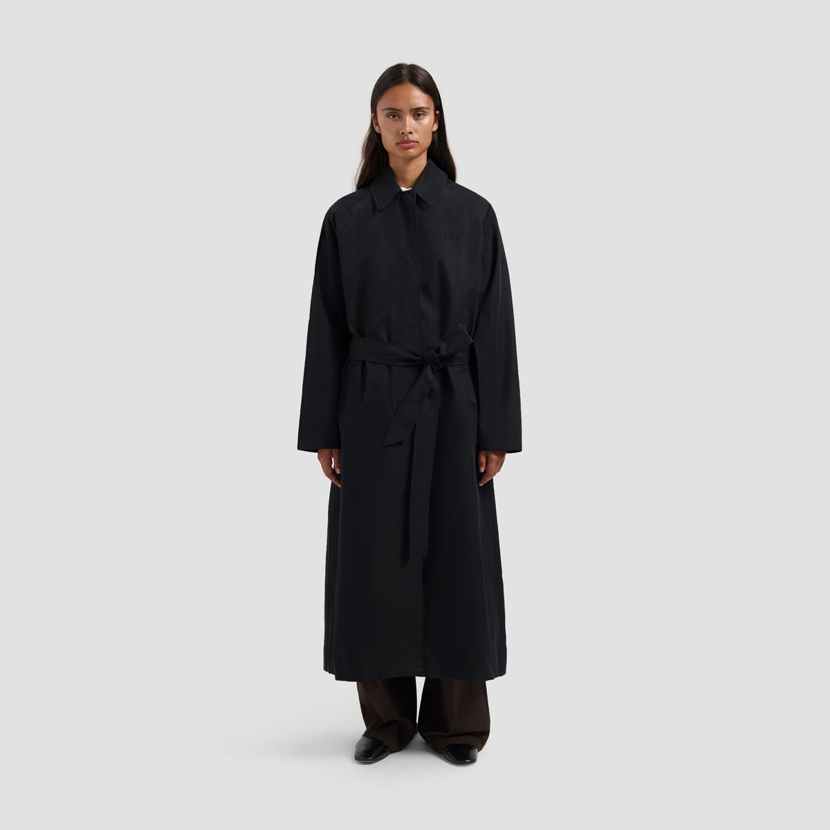 RETRO LOGO TRENCH COAT | BLACK
