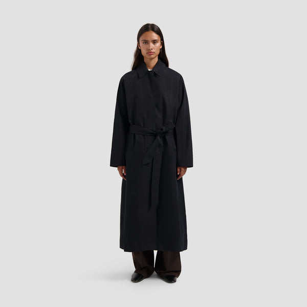 Retro Logo Trench Coat - Black
