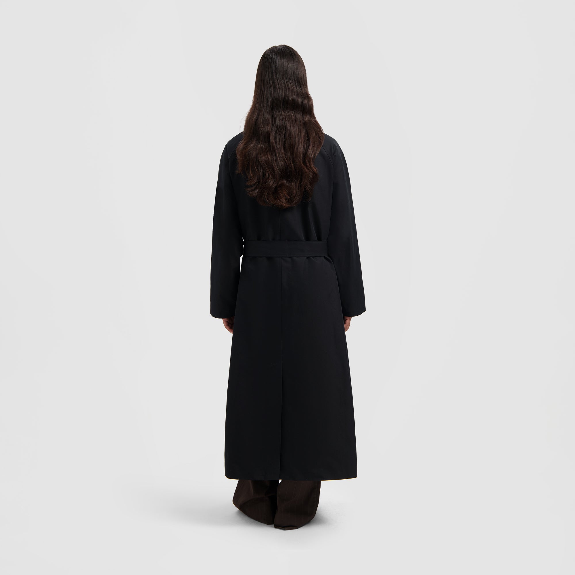 Retro Logo Trench Coat - Black