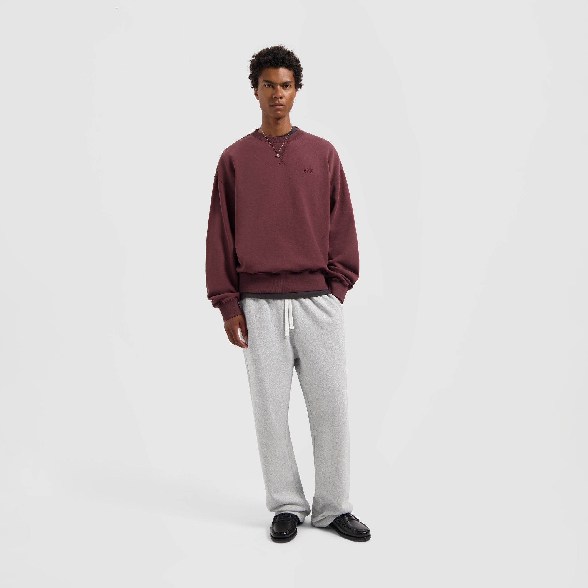 Washed Signature Boxy Crewneck - Rum Raisin
