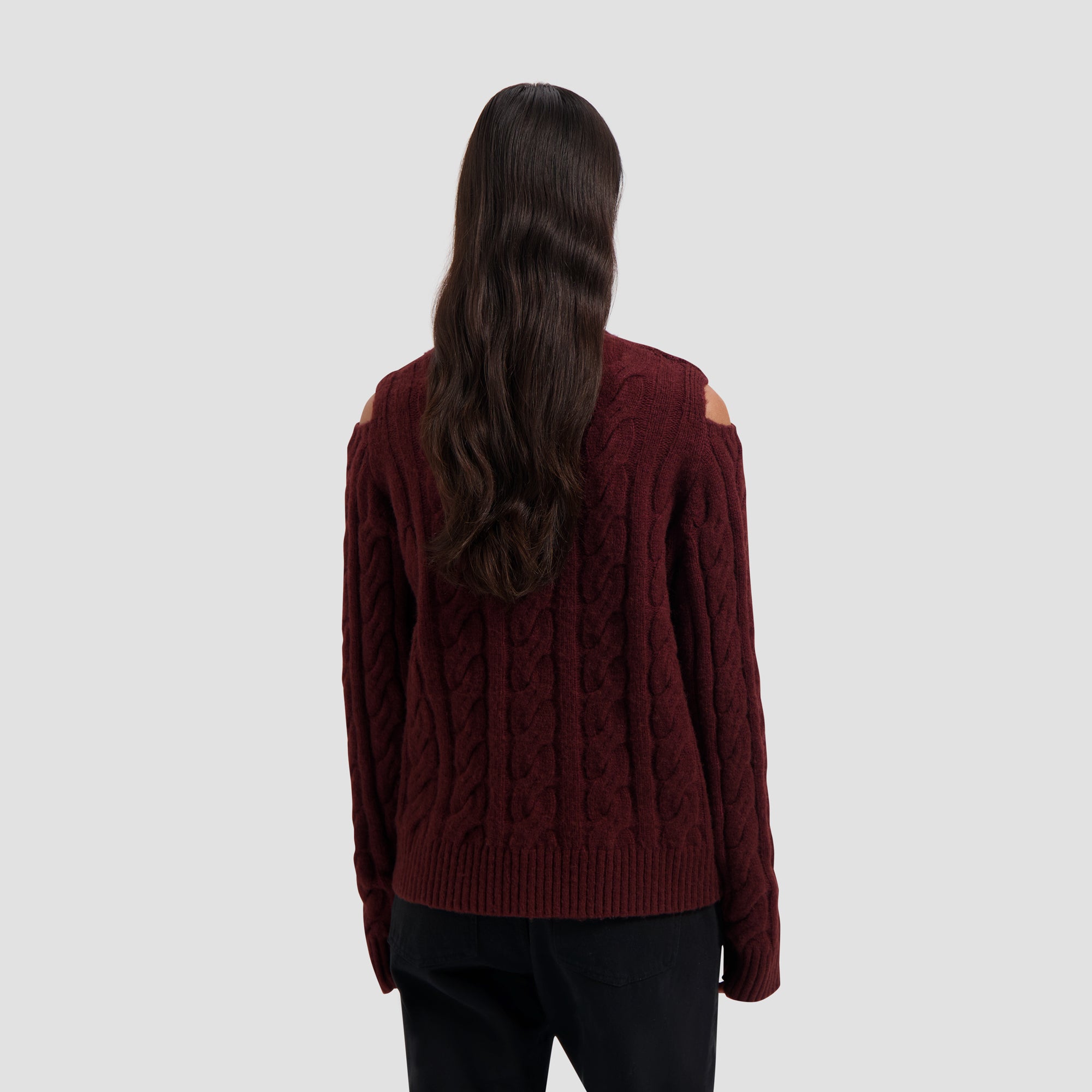Cable Crewneck Knit - Rum Raisin
