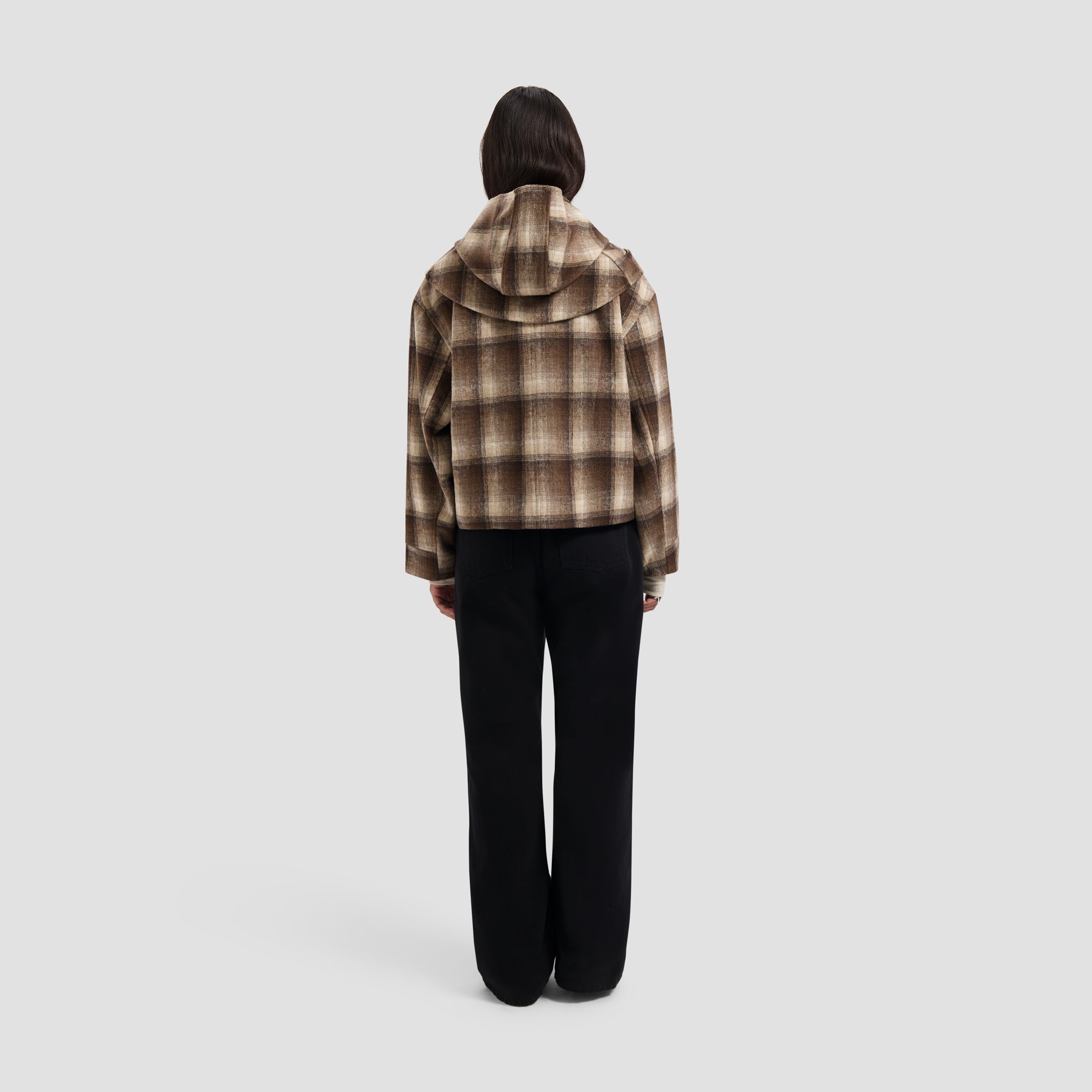 Checked Cropped Jacket - Hot Fudge – OLAF