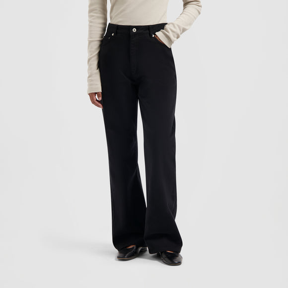 Brushed Twill Denim Pant - Black