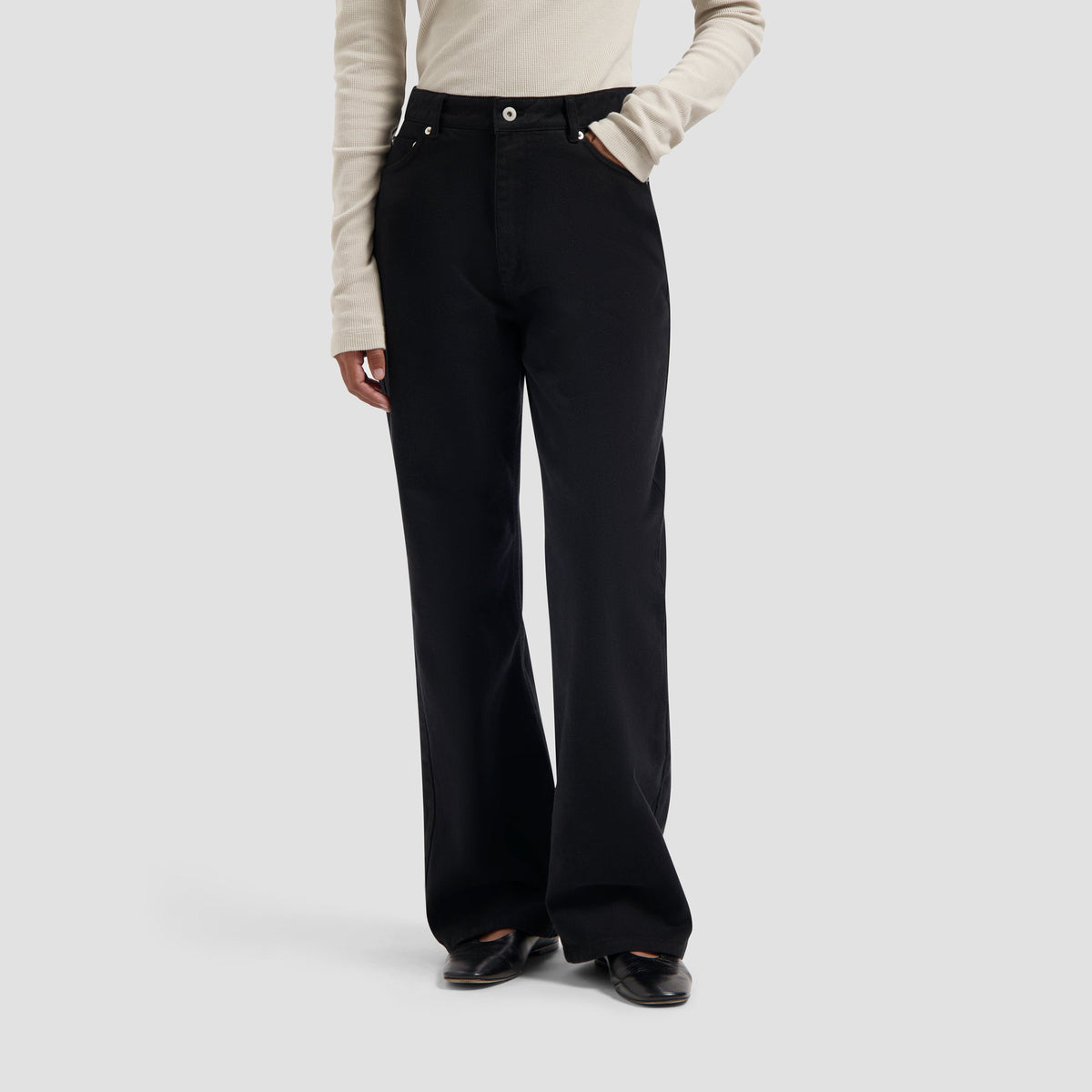 BRUSHED TWILL DENIM PANT | BLACK