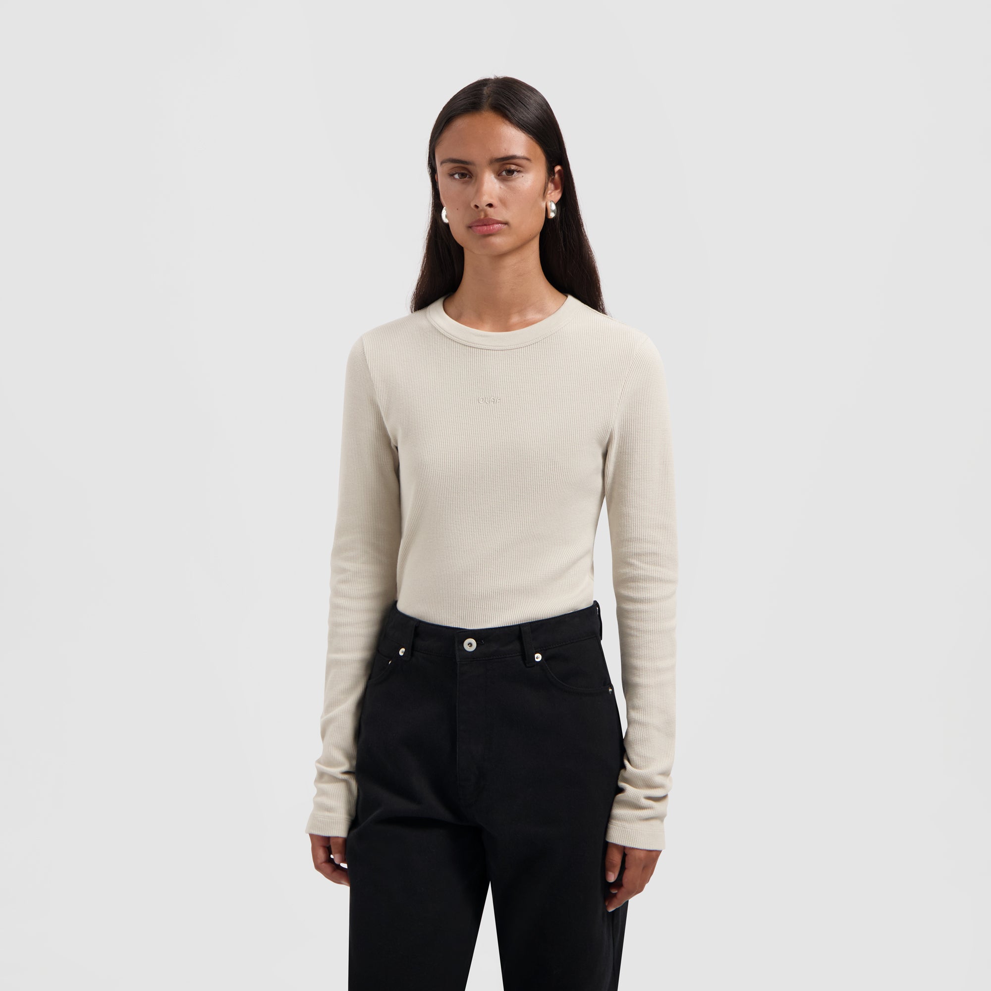 Waffle Top Long Sleeve - Cement