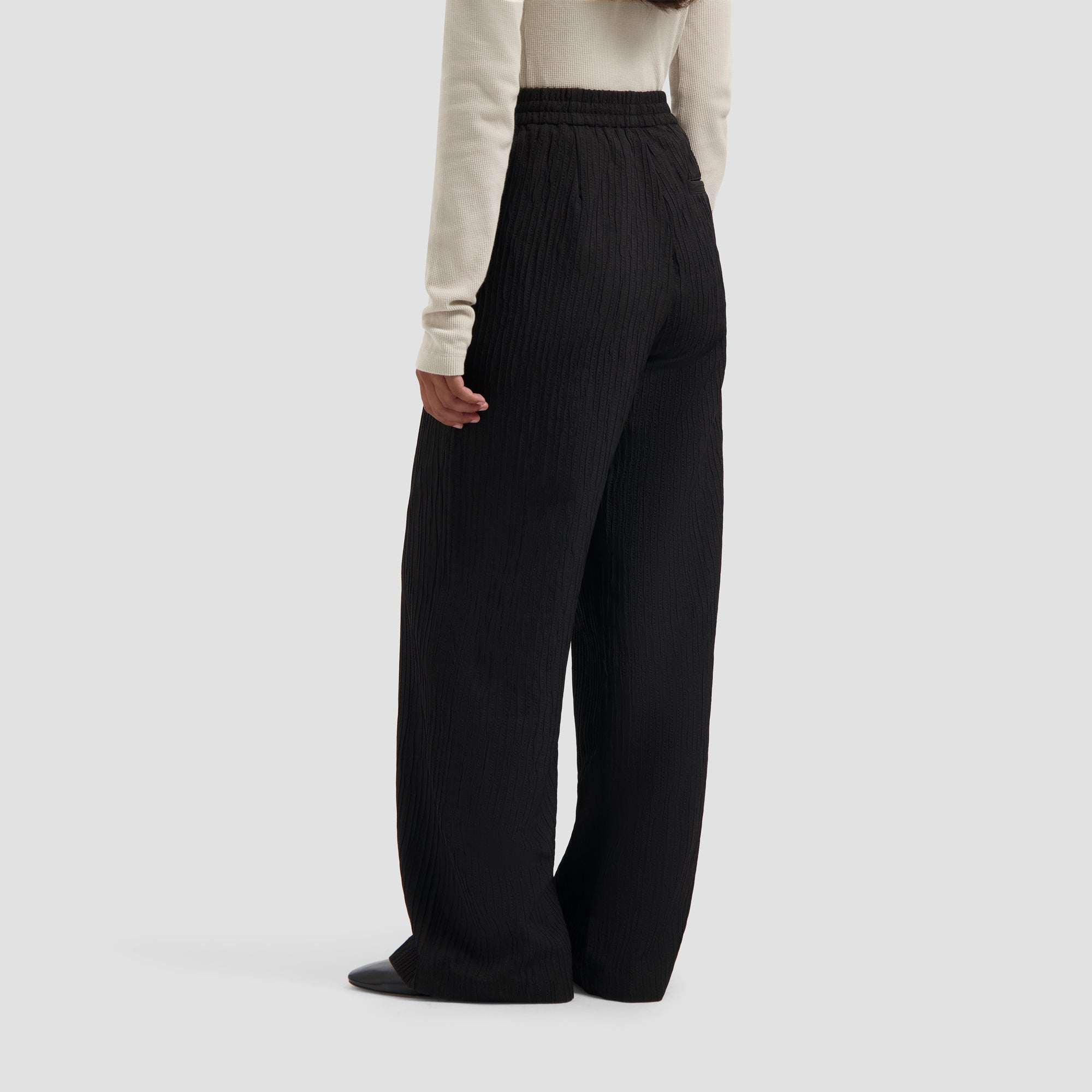 Textured Drapey Pant - Black