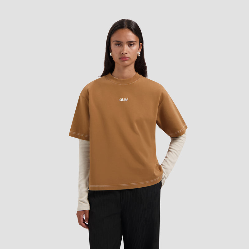 Contrast Retro Logo Boxy Tee - Foxtrot