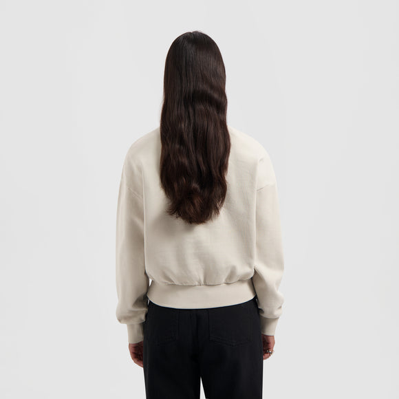 Retro Logo Half Zip Sweat - Cement