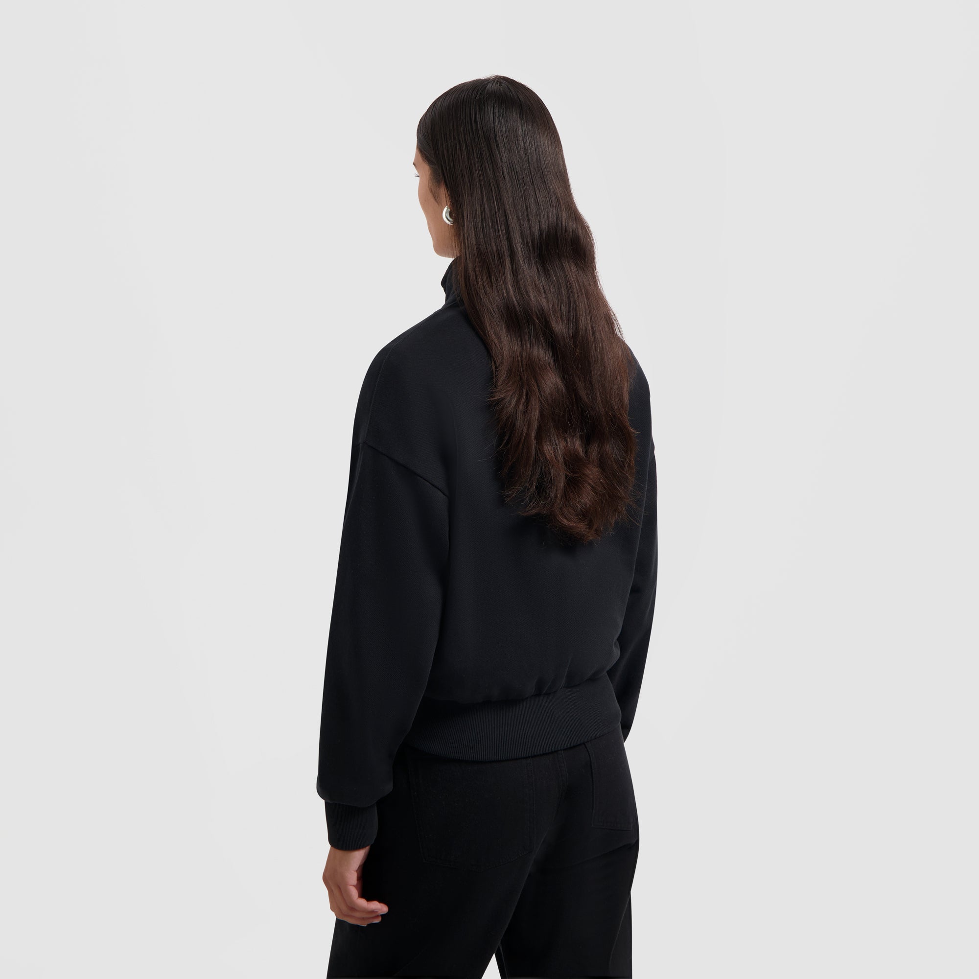 Retro Logo Half Zip Sweat - Black