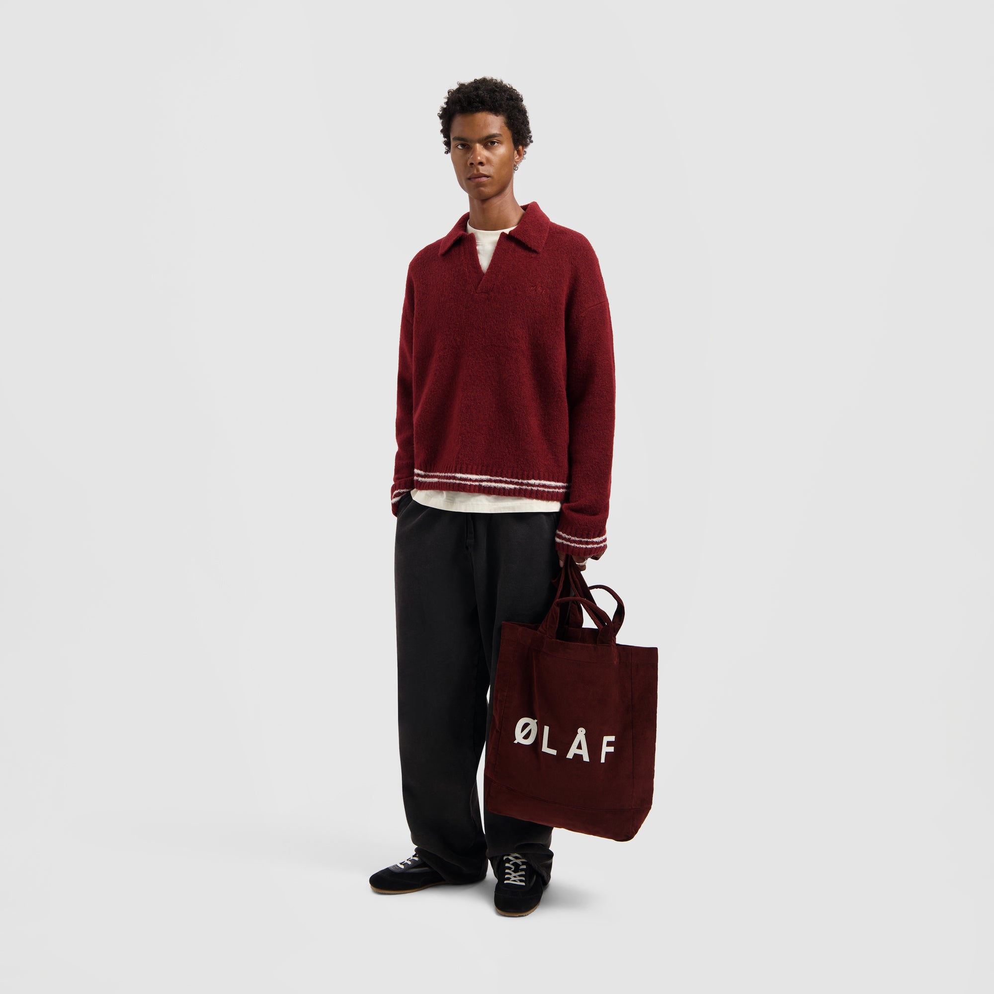 Crafted Detail Knitted Polo - Rum Raisin