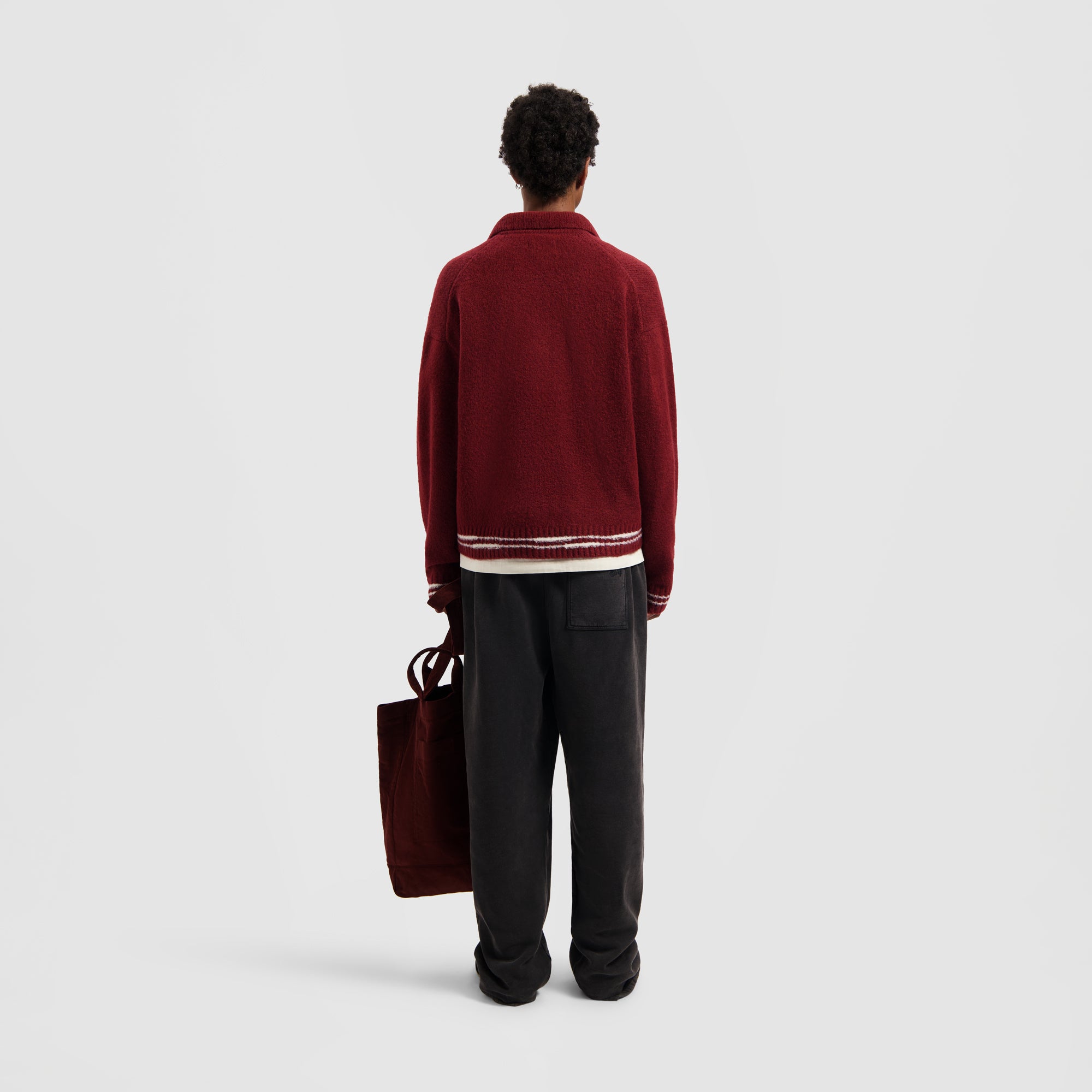 Crafted Detail Knitted Polo - Rum Raisin