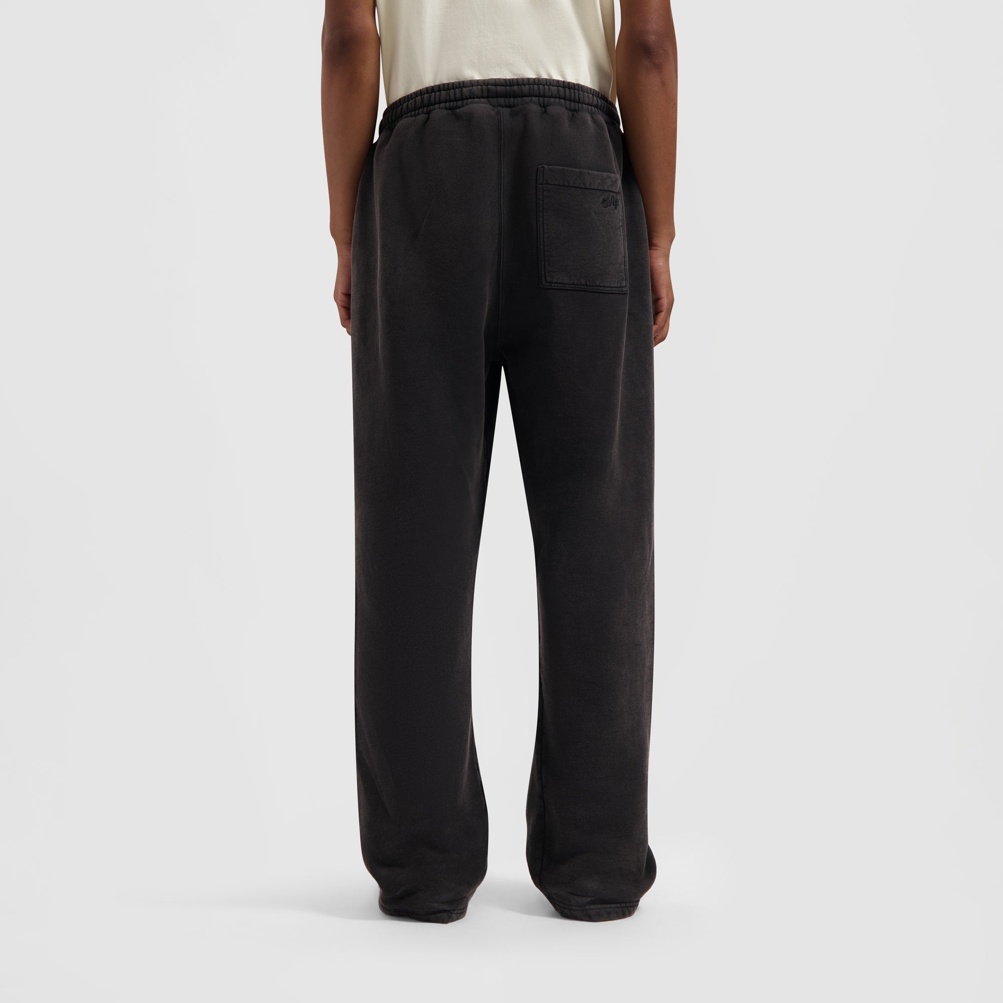 Washed Signature Straight Leg Sweat Pant - Charcoal