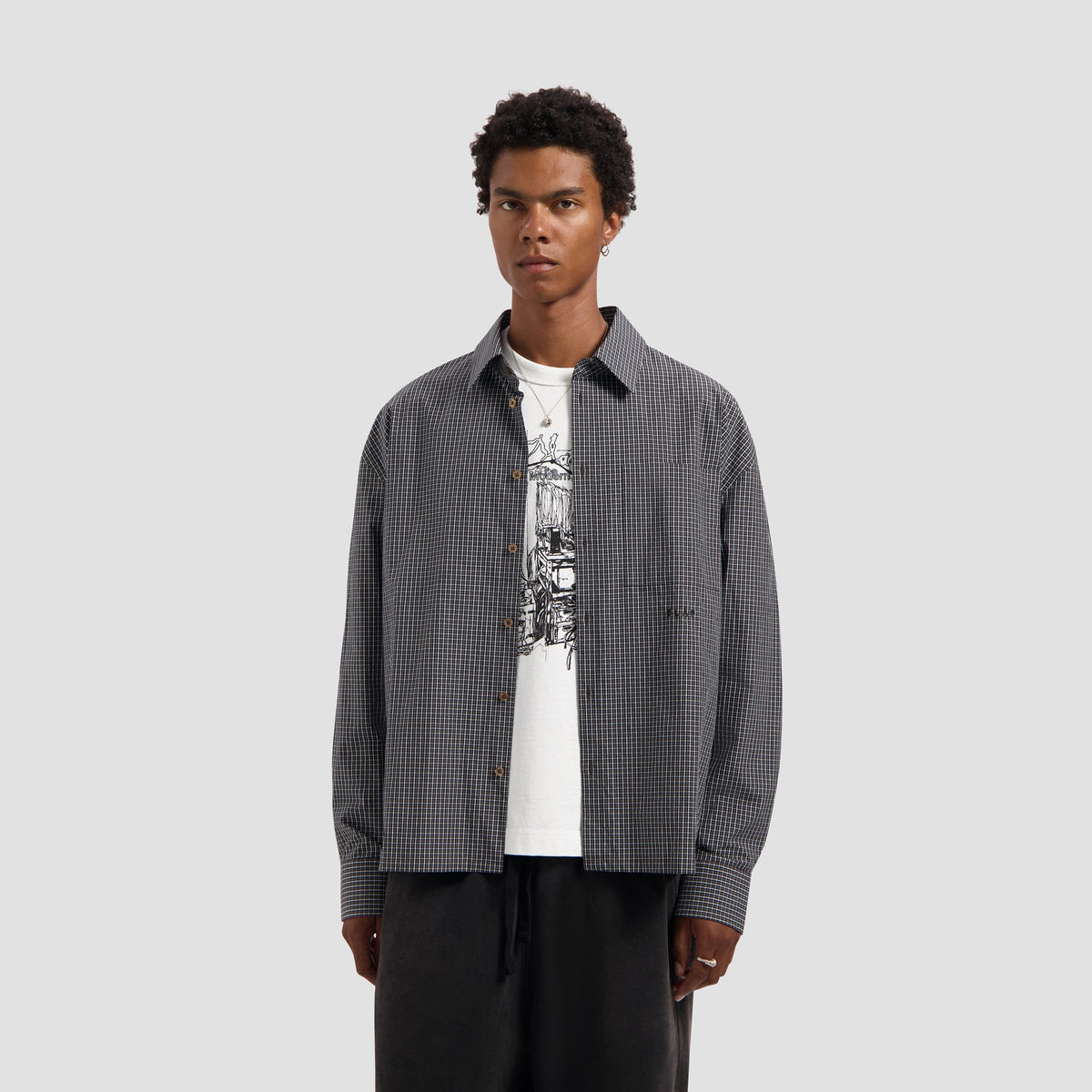 CHECKED BOXY SHIRT | HOT FUDGE