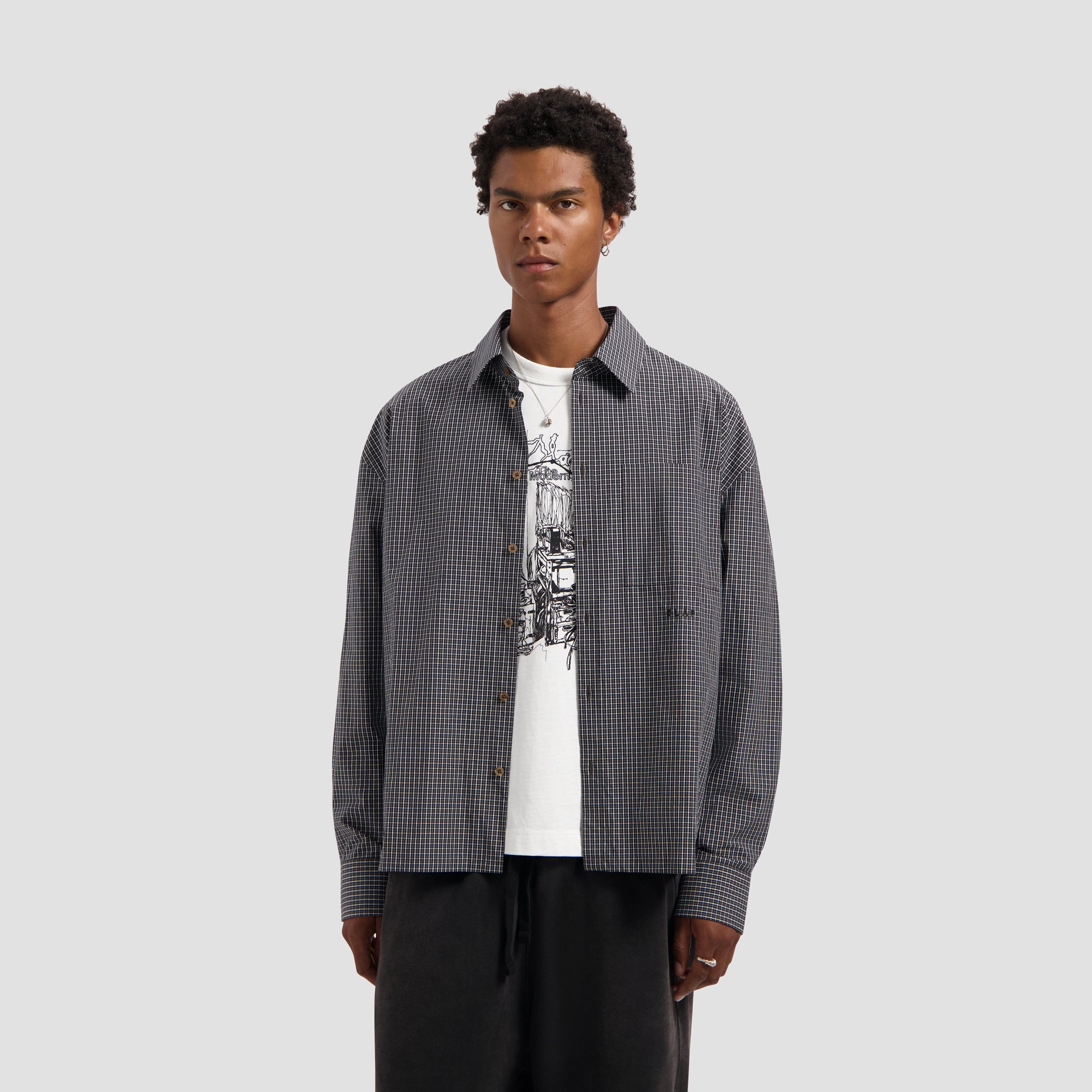 Checked Boxy Shirt - Hot Fudge