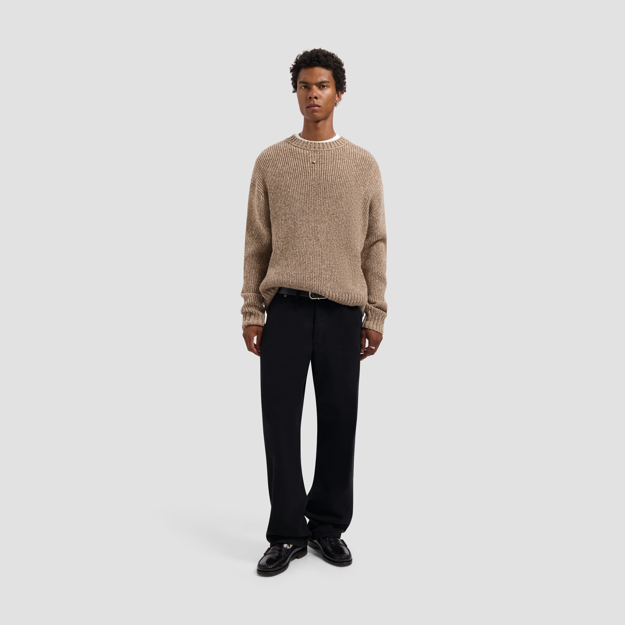 Essential Melange Knitted Crewneck - Foxtrot
