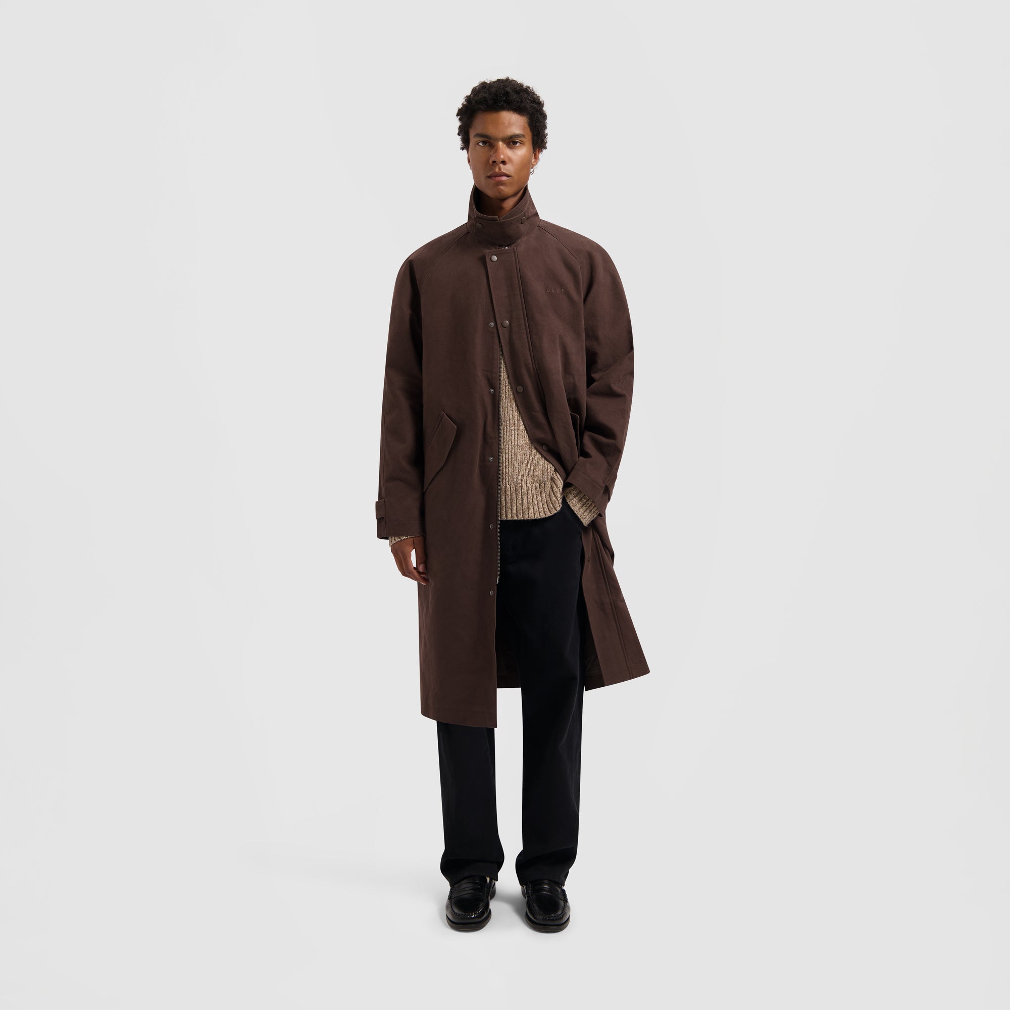Washed Canvas Overcoat - Hot Fudge